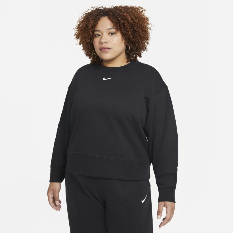 Damska bluza z dzianiny o kroju oversize Nike Sportswear Collection Essentials (duże rozmiary) - Czerń