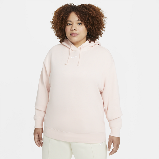 Женская флисовая худи оверсайз Nike Sportswear Collection Essentials (большие размеры) - Оранжевый
