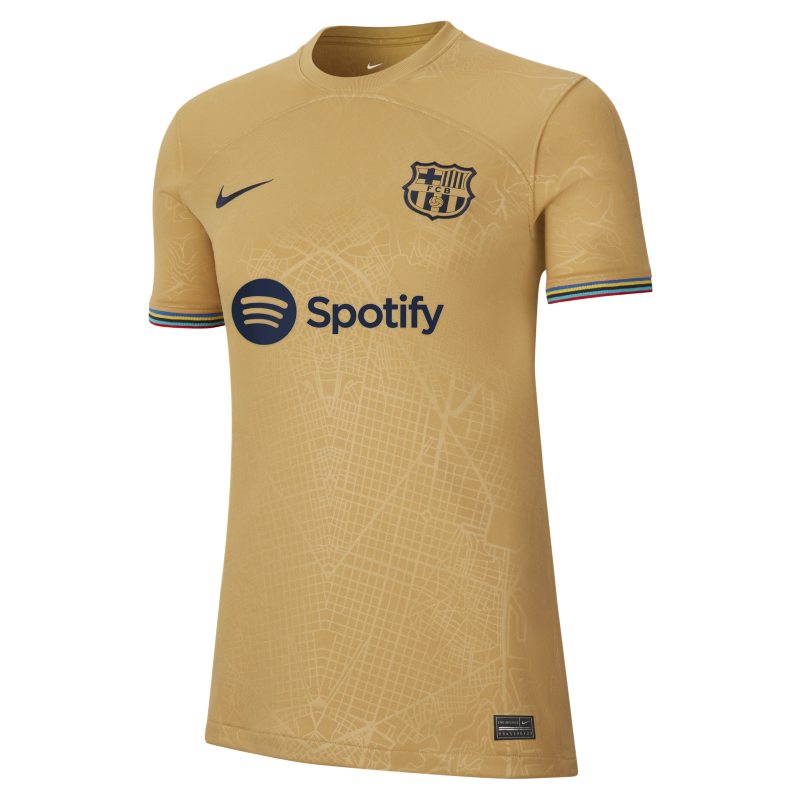 Damska koszulka piłkarska Nike Dri-FIT FC Barcelona Stadium 2022/23 (wersja wyjazdowa) - Brązowy