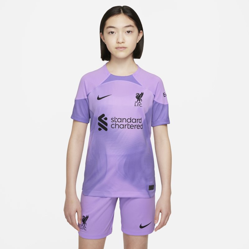 Liverpool F.C. 2022/23 Stadium Goalkeeper Older Kids' Nike Dri-FIT Football Shirt - Purple