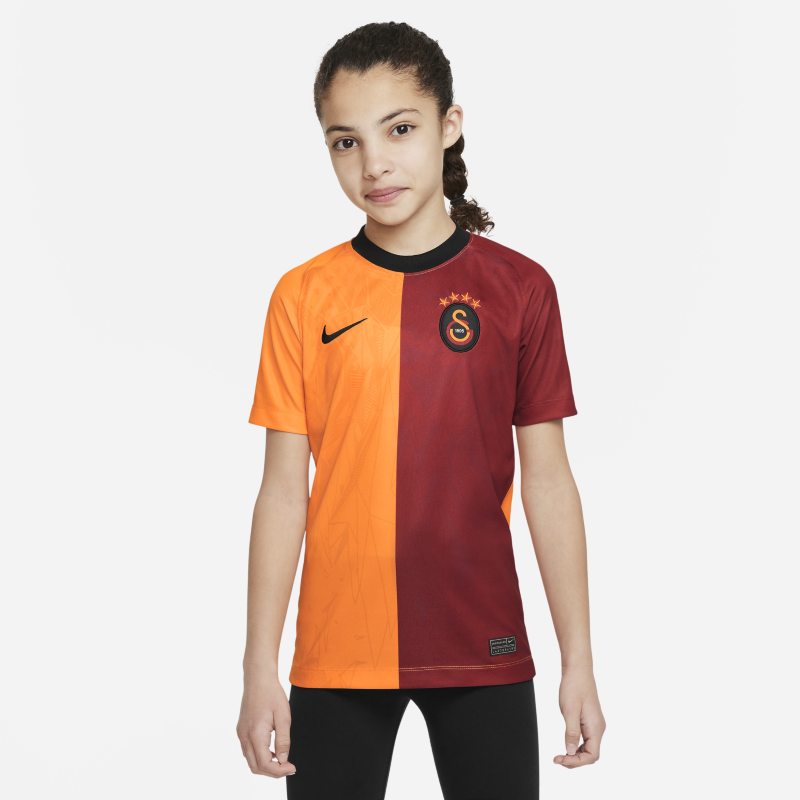 Galatasaray 2022/23 Home Older Kids' Nike Dri-FIT Short-Sleeve Football Top - Orange