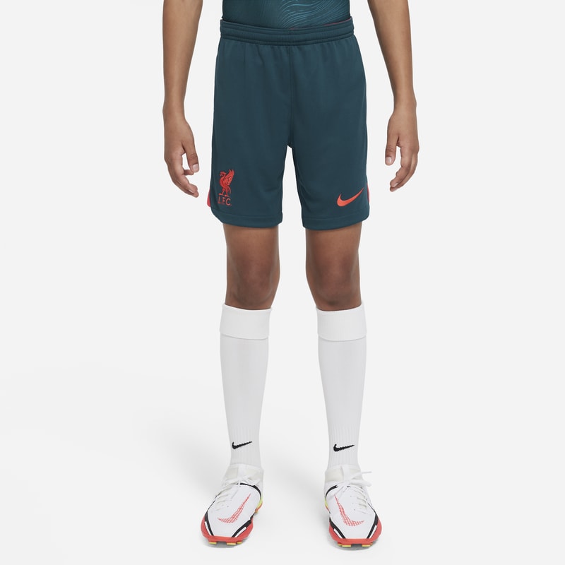 Spodenki piłkarskie dla dużych dzieci Liverpool F.C. 2022/23 Stadium (wersja wyjazdowa) Nike Dri-FIT - Zieleń