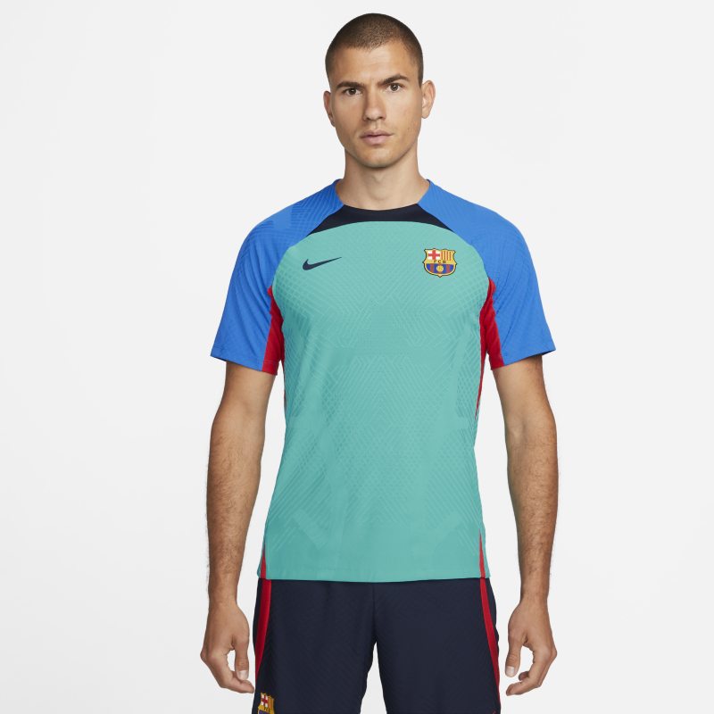 Męska koszulka piłkarska z krótkim rękawem FC Barcelona Strike Elite Nike Dri-FIT ADV - Niebieski