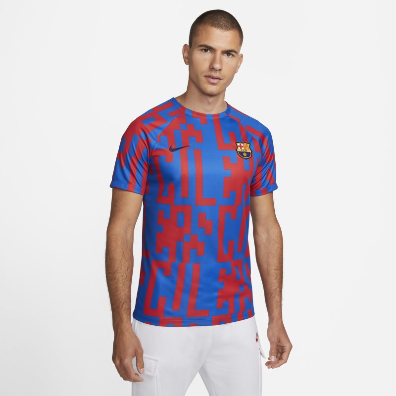 Męska przedmeczowa koszulka piłkarska FC Barcelona Nike Dri-FIT (wersja domowa) - Niebieski