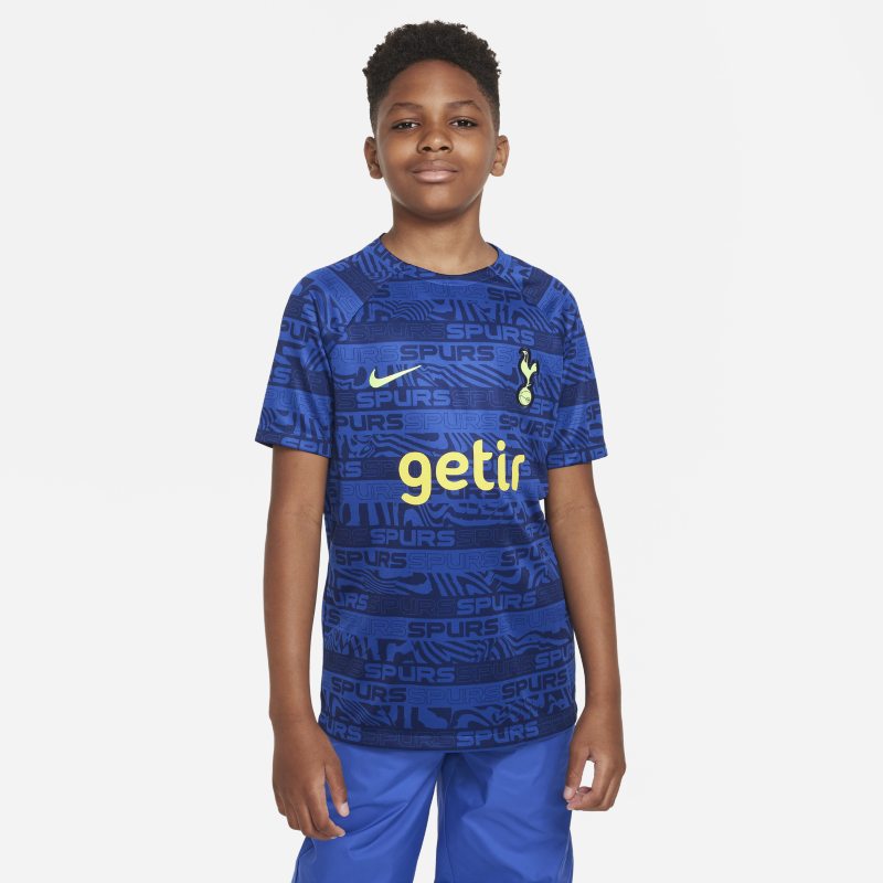 Przedmeczowa koszulka piłkarska dla dużych dzieci Nike Dri-FIT Tottenham Hotspur - Niebieski