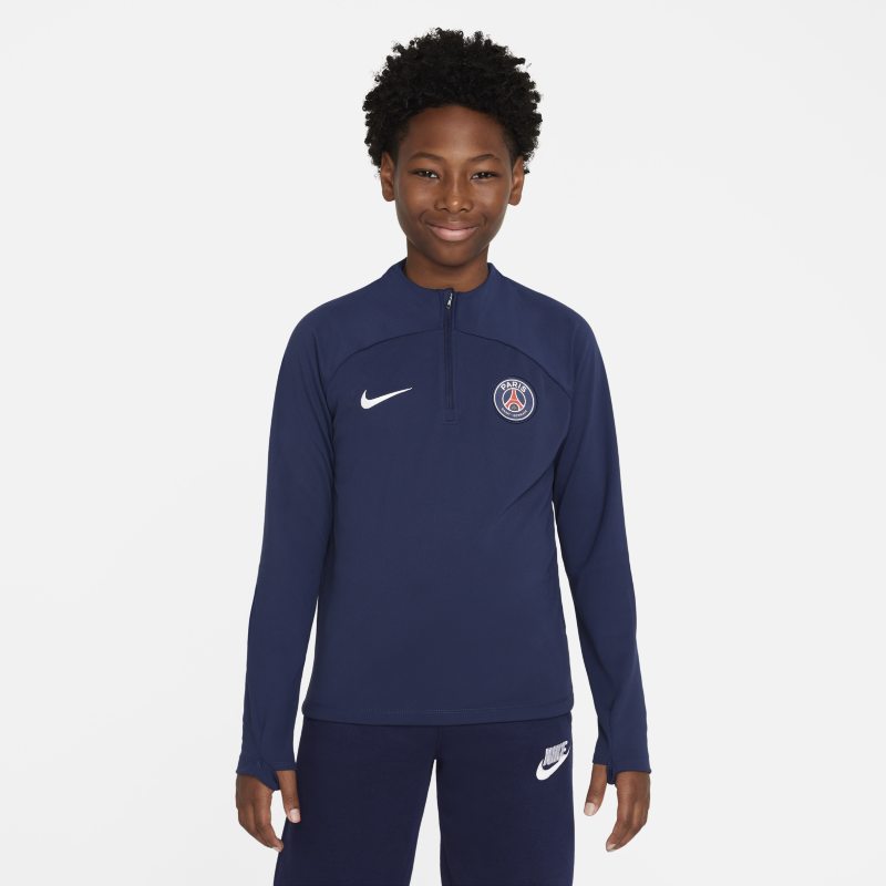 Treningowa koszulka piłkarska z dzianiny dla dużych dzieci Nike Dri-FIT Paris Saint-Germain Academy Pro - Niebieski