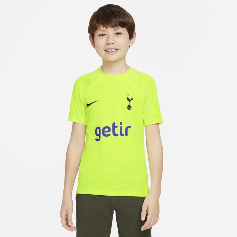 Koszulka piłkarska z krótkim rękawem dla dużych dzieci Nike Dri-FIT Tottenham Hotspur Strike - Żółć