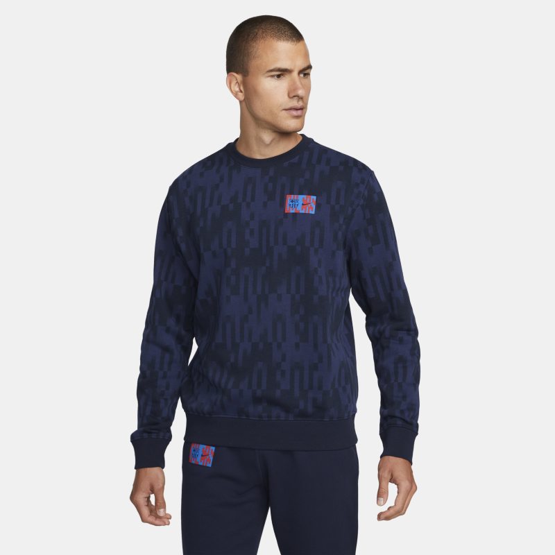 Sweatshirt i sweatshirttyg med grafik FC Barcelona Club för män - Blå
