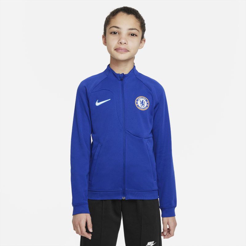 Kurtka piłkarska dla dużych dzieci Nike Chelsea FC Academy Pro - Niebieski
