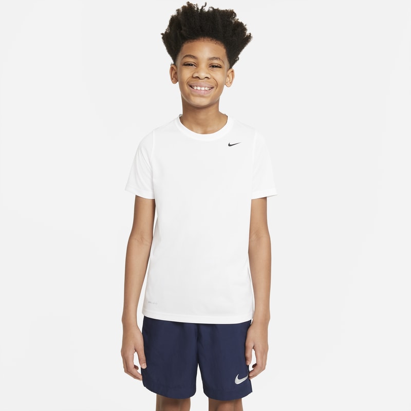 T-shirt treningowy dla dużych dzieci Nike Dri-FIT - Biel