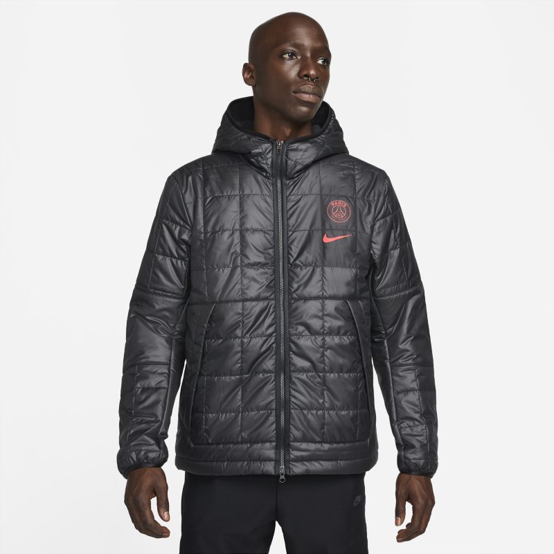 Paris Saint-Germain Synthetic-Fill Men's Fleece Jacket - Black