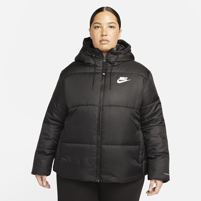 фото Женская куртка nike sportswear therma-fit repel (большие размеры) - черный