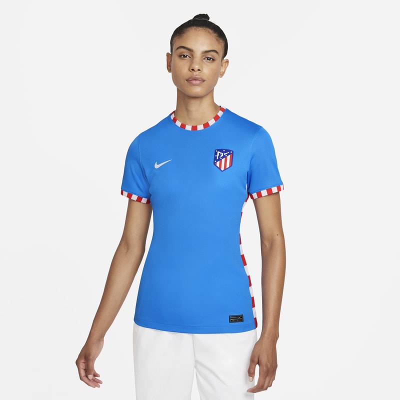 Damska koszulka piłkarska Nike Dri-FIT Atlético Madryt Stadium 2021/22 - Niebieski