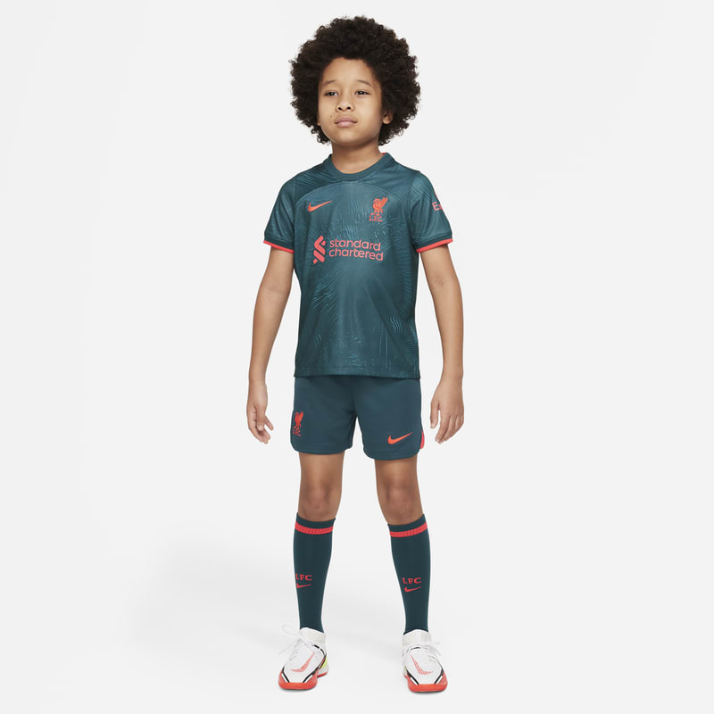 Strój piłkarski dla małych dzieci Nike Liverpool F.C. 2022/23 (wersja trzecia) - Zieleń