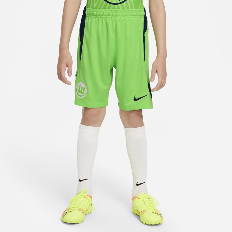 VfL Wolfsburg 2022/23 Stadium Home Older Kids' Nike Dri-FIT Football Shorts - Green