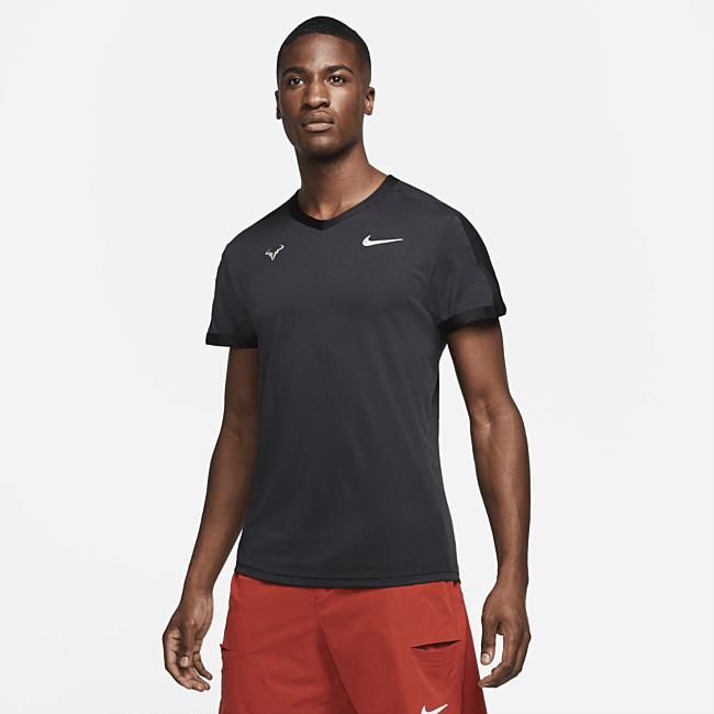 Мужская теннисная футболка с коротким рукавом NikeCourt Dri-FIT ADV Rafa - Черный