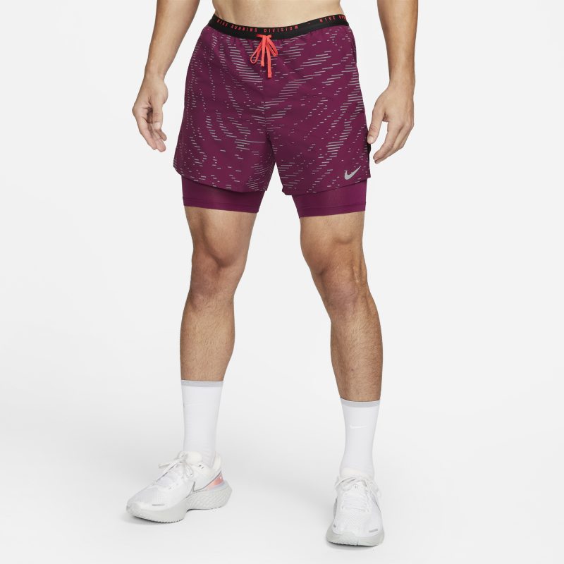 Nike Dri-FIT Run Division Flex Stride Pantalón corto de running 2 en 1 y 13 cm - Hombre - Rojo Nike