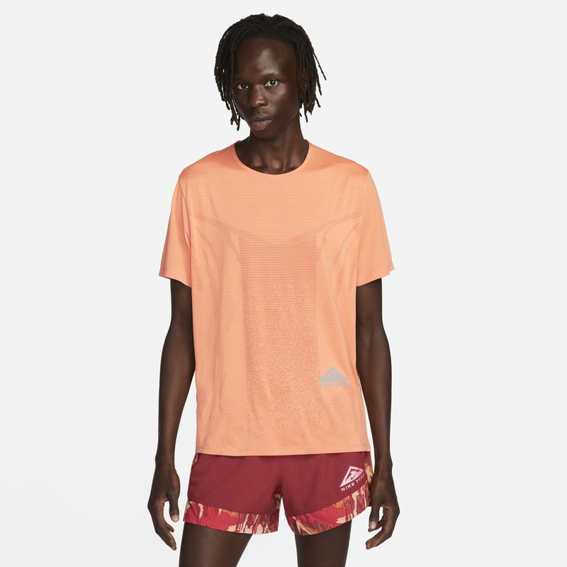 Męska koszulka z krótkim rękawem do biegania w terenie Nike Dri-FIT Rise 365 - Pomarańczowy