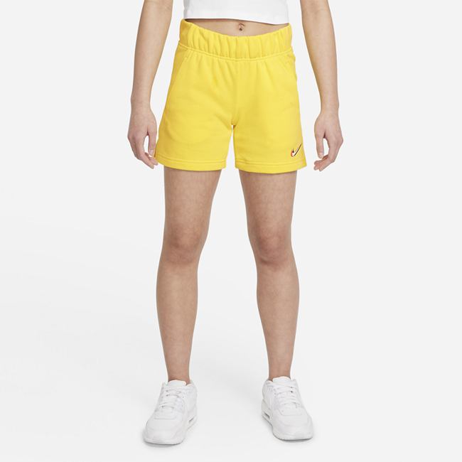 Шорты из ткани френч терри для девочек школьного возраста Nike Sportswear - Желтый