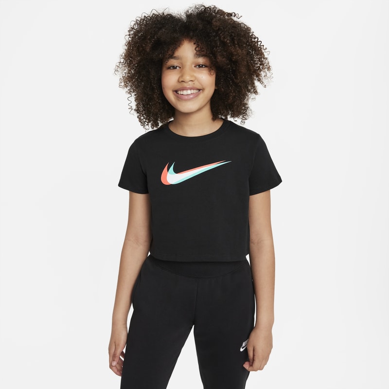 Kort dans-t-shirt Nike Sportswear för tjejer - Svart