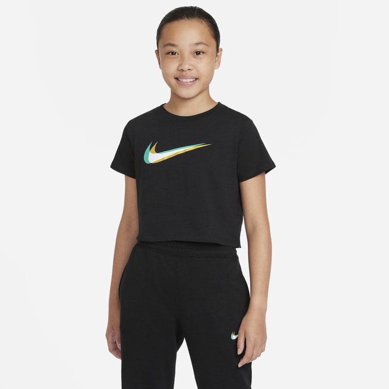 Nike Sportswear Older Kids' (Girls') Cropped Dance T-Shirt - Black
