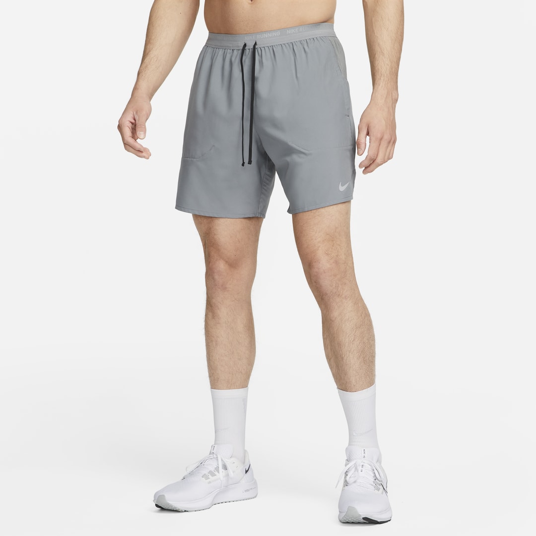Shop Nike Men's Stride Dri-fit 7" Brief-lined Running Shorts In Grey