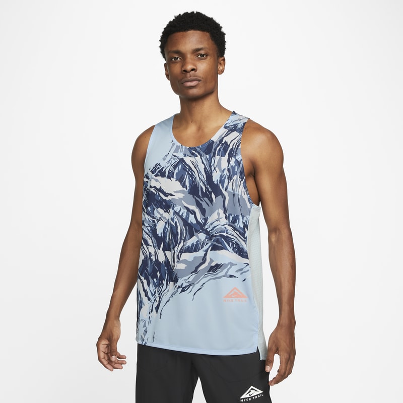 Męska koszulka bez rękawów do biegania Nike Dri-FIT Trail Rise 365 - Niebieski