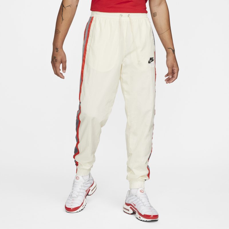 Męskie spodnie dresowe z tkaniny bez podszewki Nike Sportswear - Biel