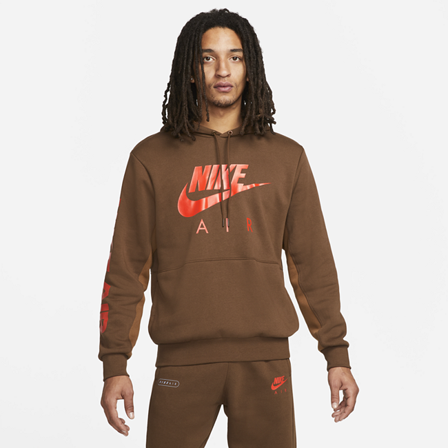 Nike Air hettegenser med børstet fleece til herre - Brown
