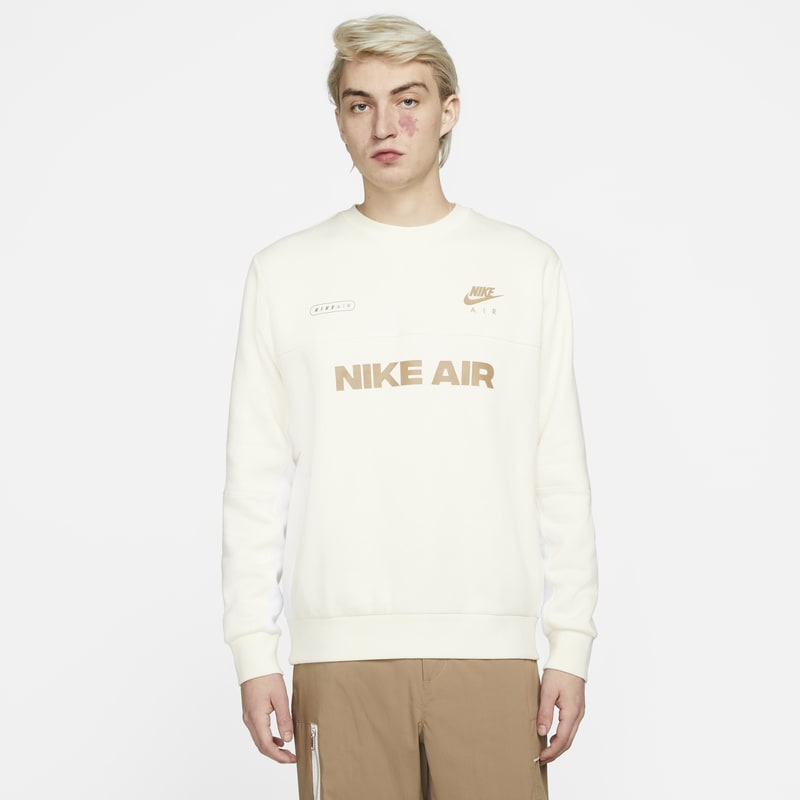 Męska bluza ze szczotkowanego materiału Nike Air - Biel