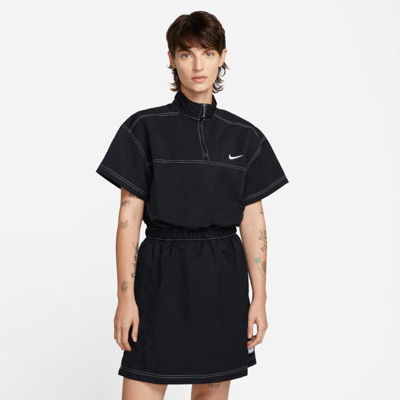 Sukienka damska z tkaniny Nike Sportswear Swoosh - Czerń