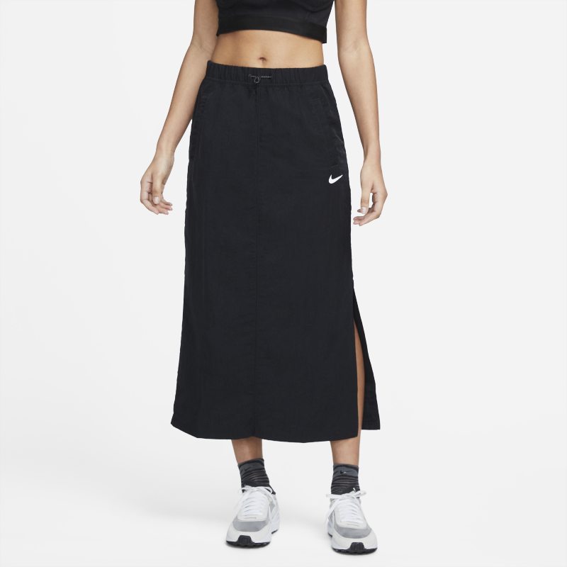 Damska spódnica z tkaniny z wysokim stanem Nike Sportswear Essential - Czerń