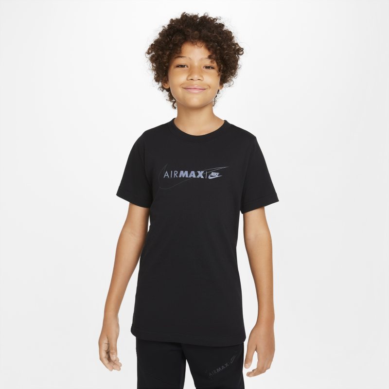 T-shirt dla dużych dzieci (chłopców) Nike Air Max - Czerń