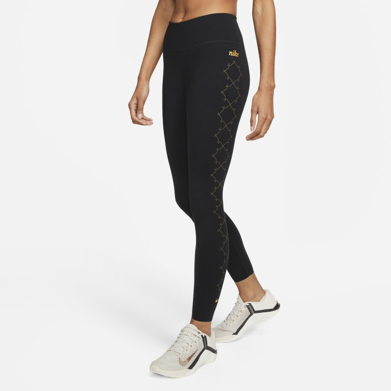 Nike One Luxe Women's Mid-Rise 7/8 Printed Leggings - Black