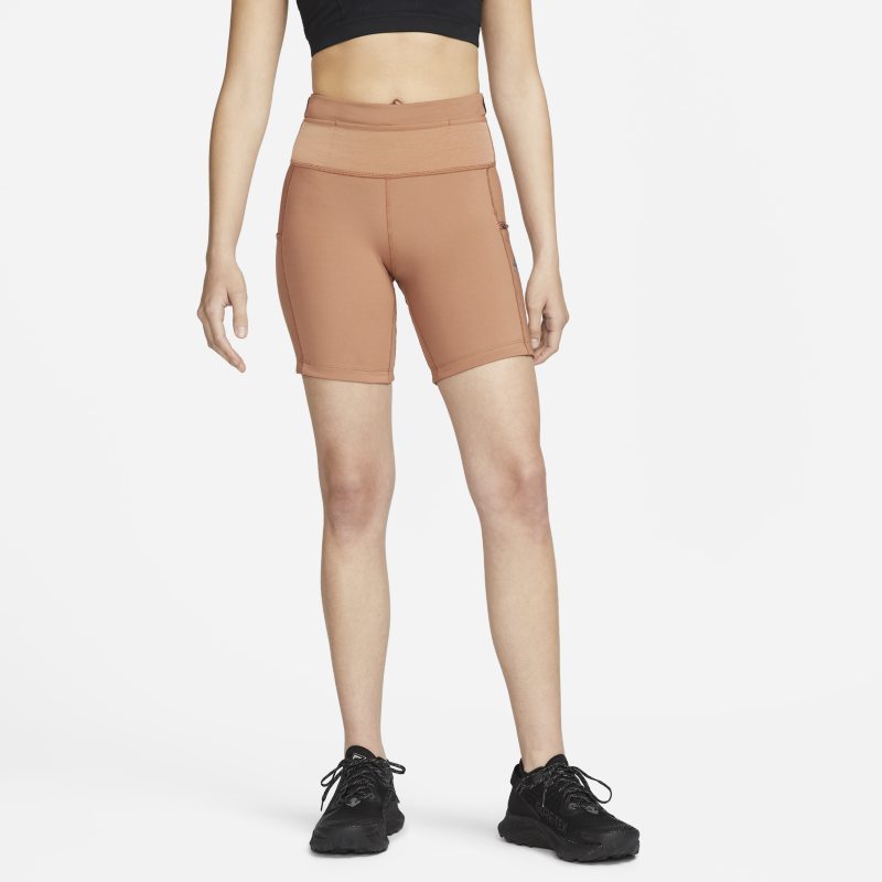 Terränglöpartights i shortsmodell Nike Dri-FIT Epic Luxe för kvinnor - Brun