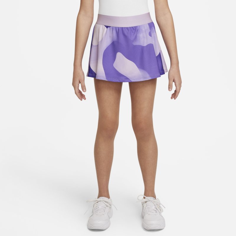 Spódniczka tenisowa z nadrukiem dla dużych dzieci (dziewcząt) NikeCourt Dri-FIT Victory - Fiolet