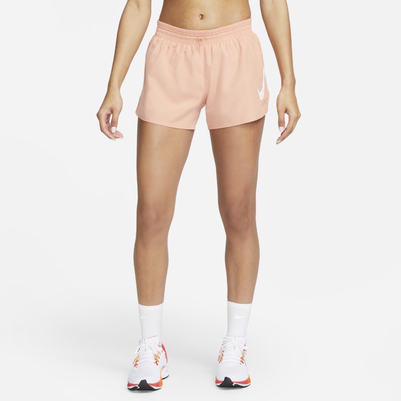 Image of Leggings da running a vita media con slip foderati Nike Dri-FIT Swoosh Run – Donna - Arancione