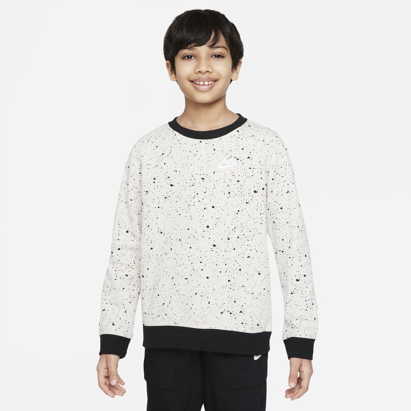 Sezonowa koszulka z nadrukiem dla dużych dzieci (chłopców) Nike Sportswear - Szary