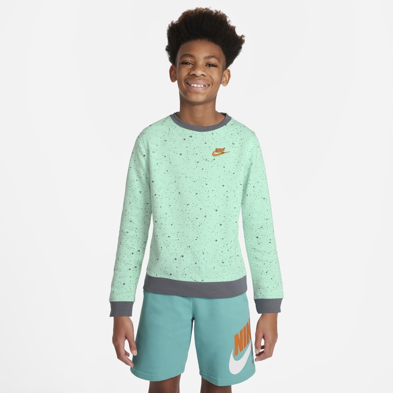 Sezonowa koszulka z nadrukiem dla dużych dzieci (chłopców) Nike Sportswear - Zieleń