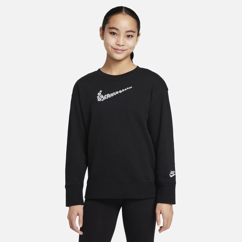 Sweatshirt i sweatshirttyg Nike Sportswear för tjejer - Svart