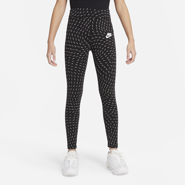 Леггинсы с принтом для девочек школьного возраста Nike Sportswear Essential - Черный