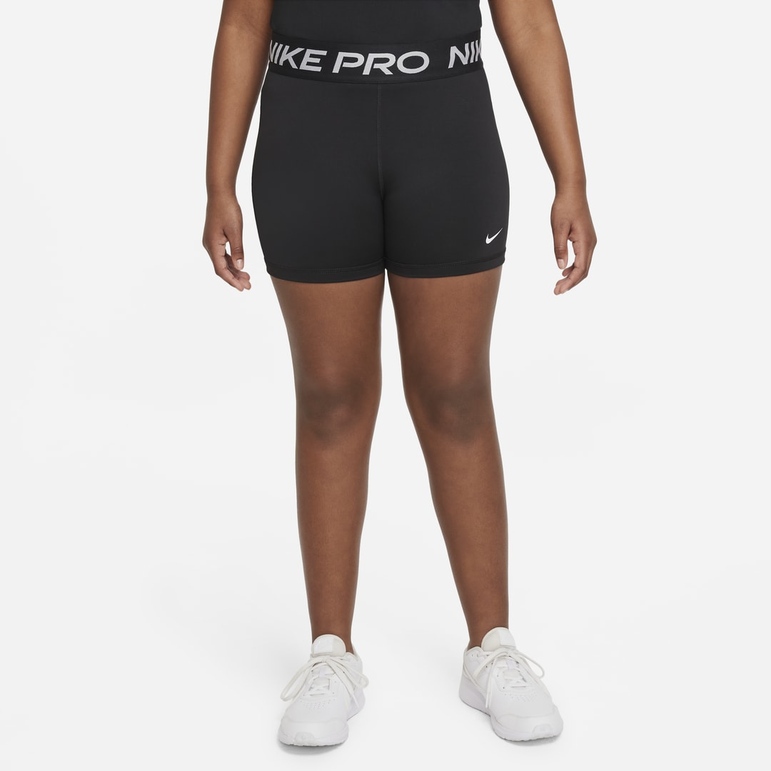 Nike Pro Dri-fit Big Kids' (girls') Shorts (extended Size) In Black