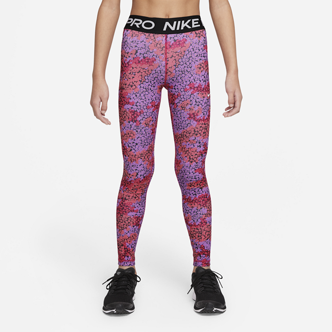 Nike Pro Dri-FIT leggings til store barn (jente) - Pink
