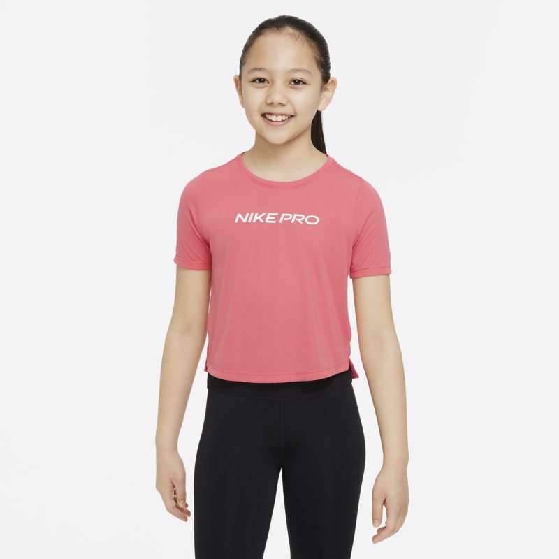 Koszulka dla dużych dzieci (dziewcząt) Nike Pro Dri-FIT One - Różowy