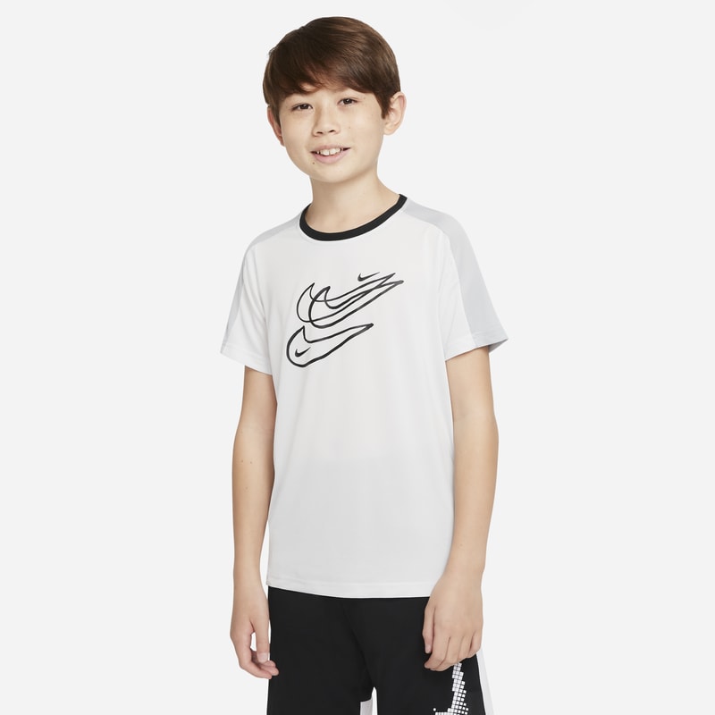 Koszulka treningowa dla dużych dzieci (chłopców) Nike Dri-FIT - Szary