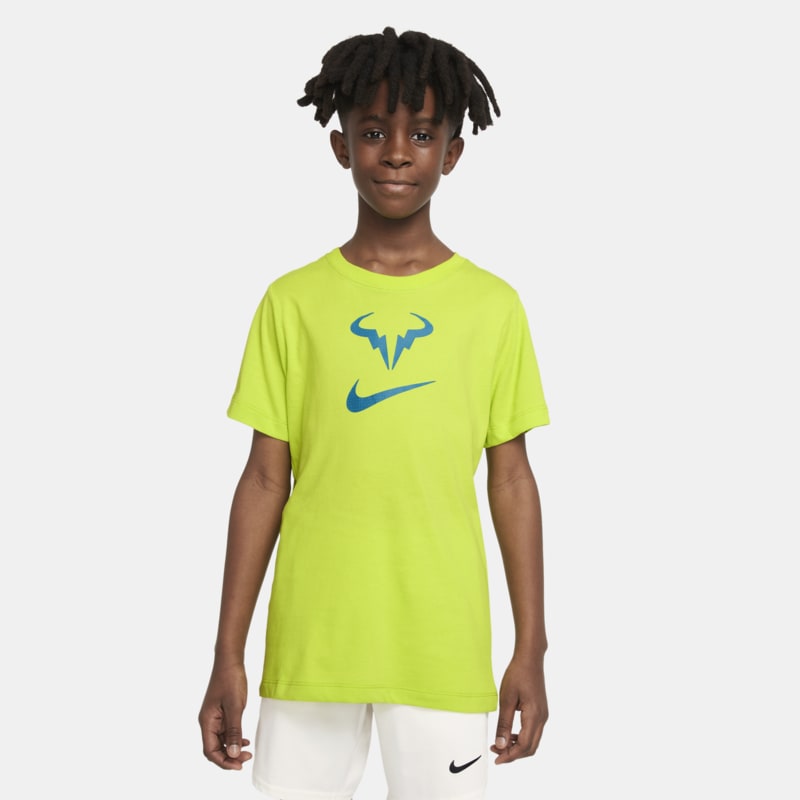 T-shirt do tenisa dla dużych dzieci NikeCourt Dri-FIT Rafa - Zieleń