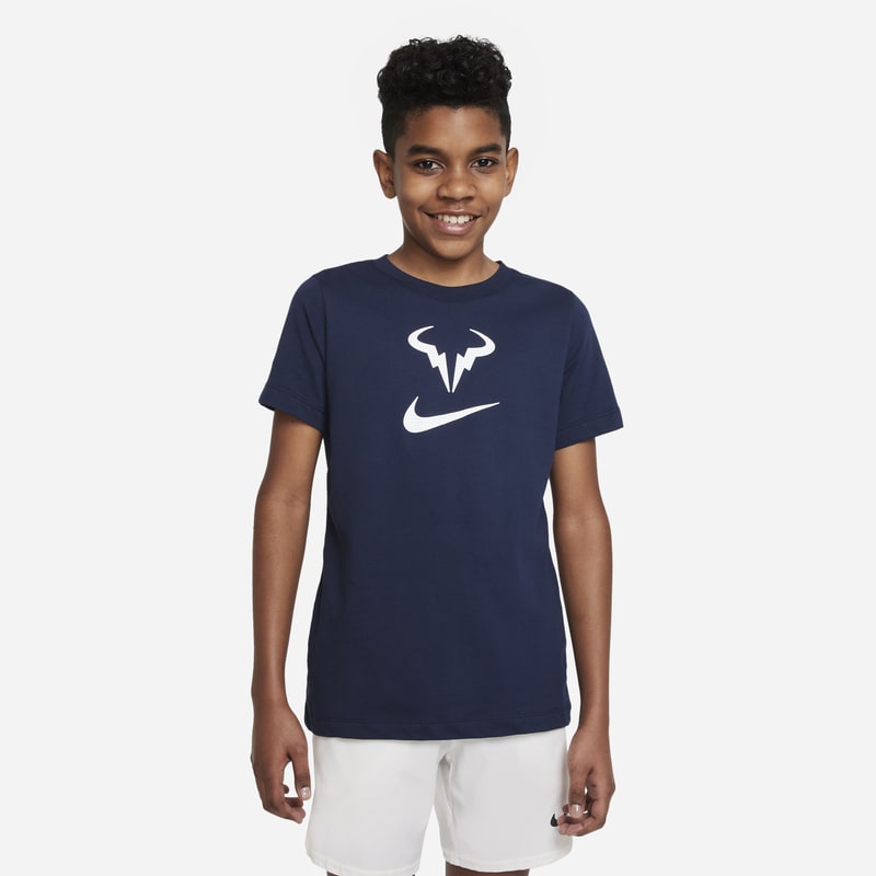 T-shirt do tenisa dla dużych dzieci NikeCourt Dri-FIT Rafa - Niebieski