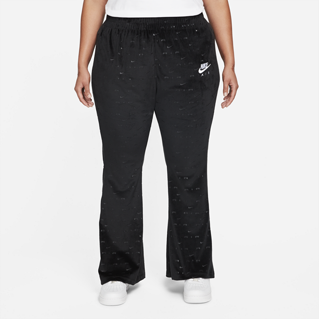 фото Женские брюки из велюра со средней посадкой nike air (большие размеры) - черный