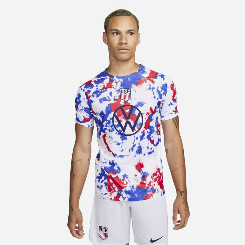 Męska przedmeczowa koszulka piłkarska Nike Dri-FIT USMNT - Biel