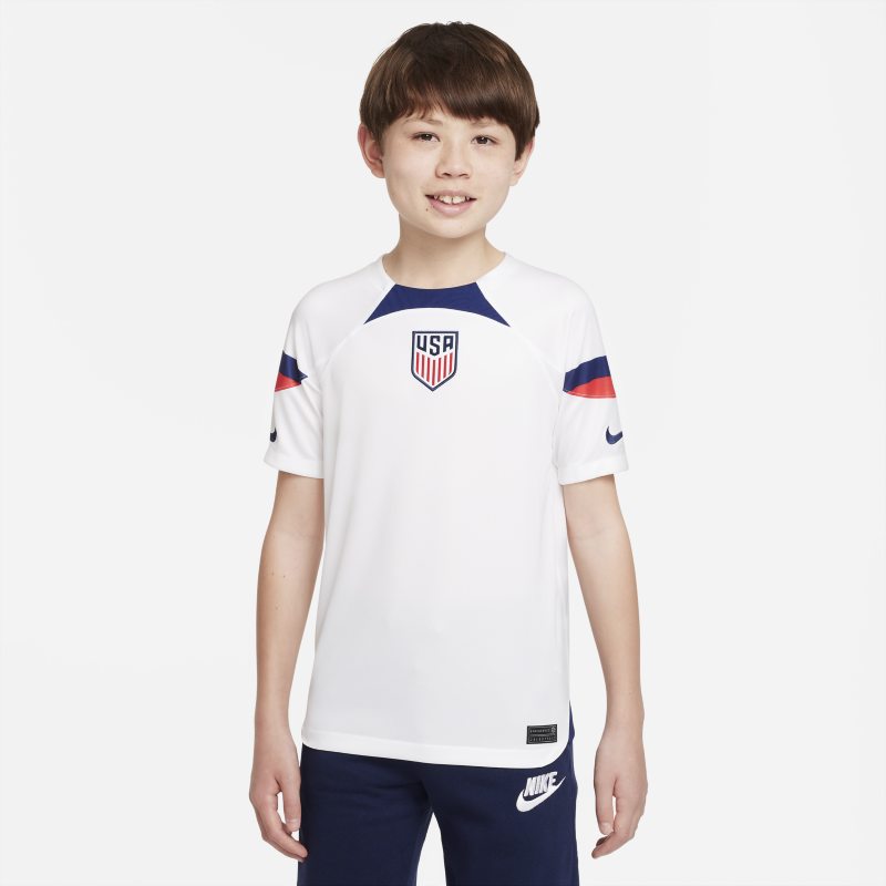 US 2022/23 Stadium Home Older Kids' Nike Dri-FIT Football Shirt - White